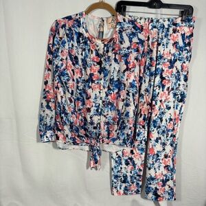 Disney Alice Through The Looking Glass 3 Piece Outfit Tank Blouse And Pants Sz M